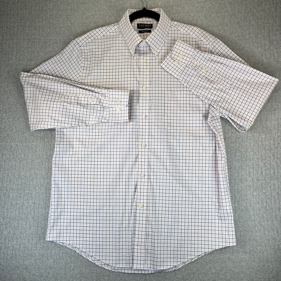 Lauren Ralph Lauren black label Dress Shirt Men L Tattersall new without tags - Picture 2 of 11